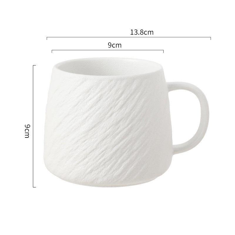 Ceramic Coffee Mug 17oz Matte Stone Texture White for Daily Use