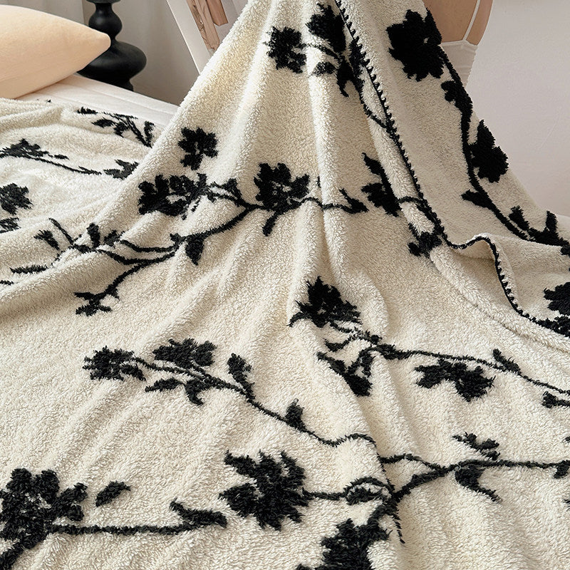 Everyday French Fleece Blanket Thick Coral Milk Velvet Sofa Throw