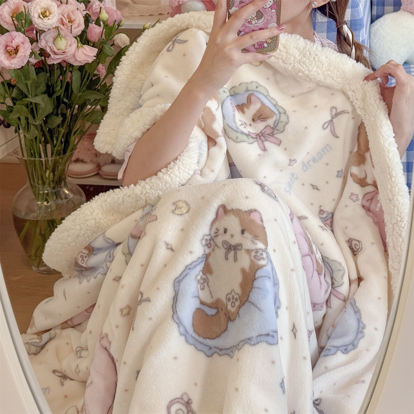 Minimalist Lamb Wool Blanket Thick Soft Winter Throw Cozy Blanket