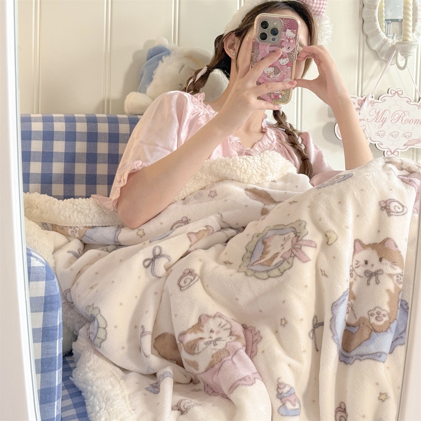 Minimalist Lamb Wool Blanket Thick Soft Winter Throw Cozy Blanket