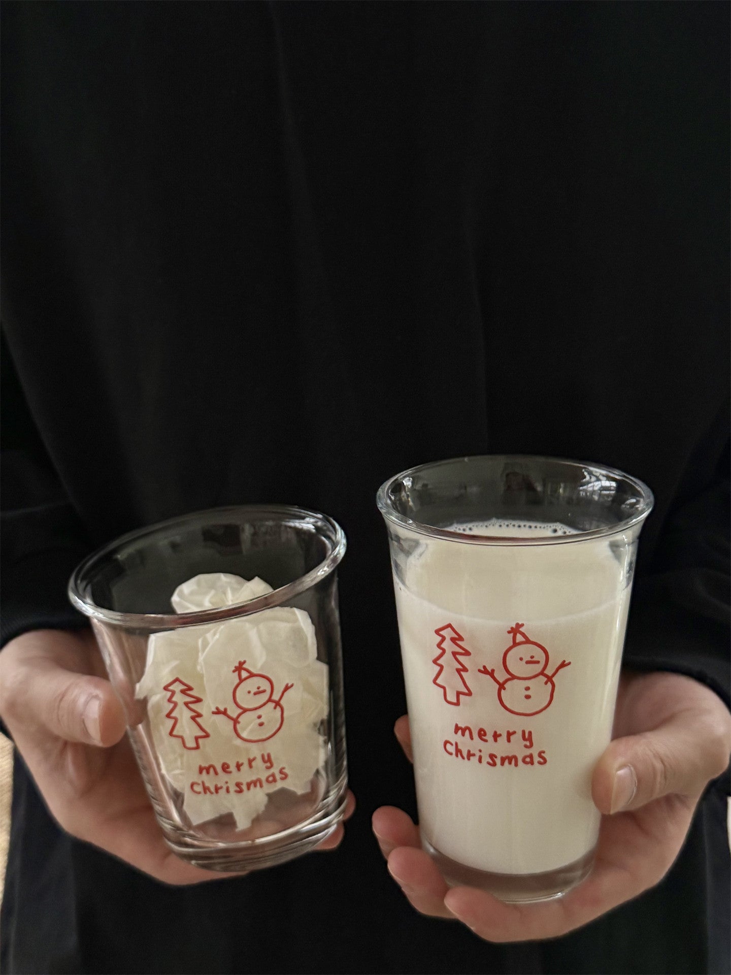 Everyday Snowman Glass Cup for Milk Coffee Breakfast Winter Use