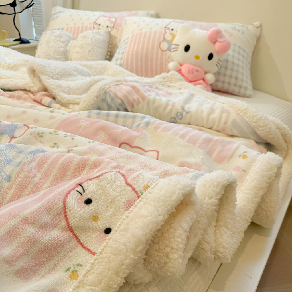 Everyday Cat Milk Lamb Wool Blanket Thick Cozy Sofa Bed Throw