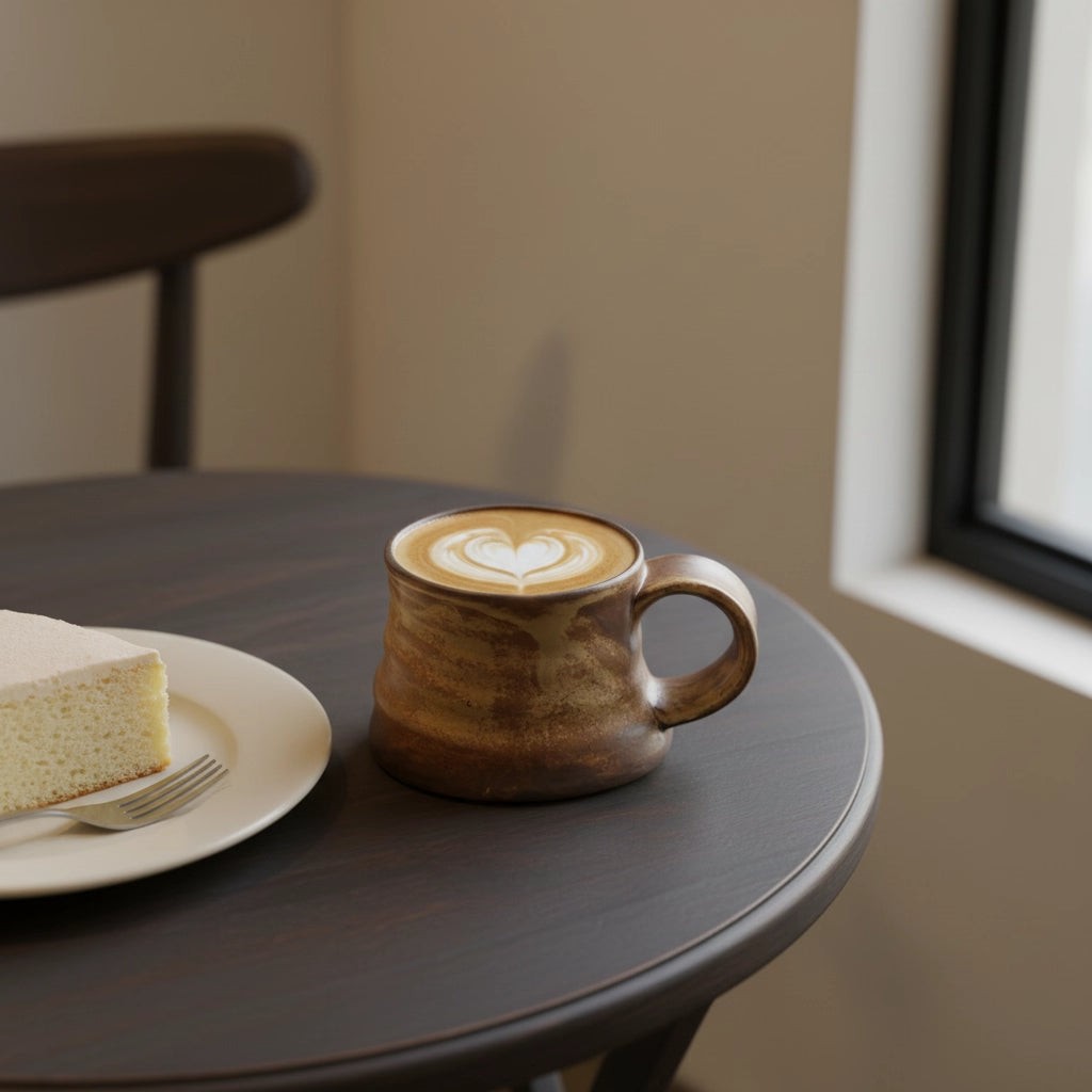 Rustikale Vintage-Kaffeetasse aus Keramik, handgefertigte Glasur, einzigartige Geschenktasse für Kaffeeliebhaber