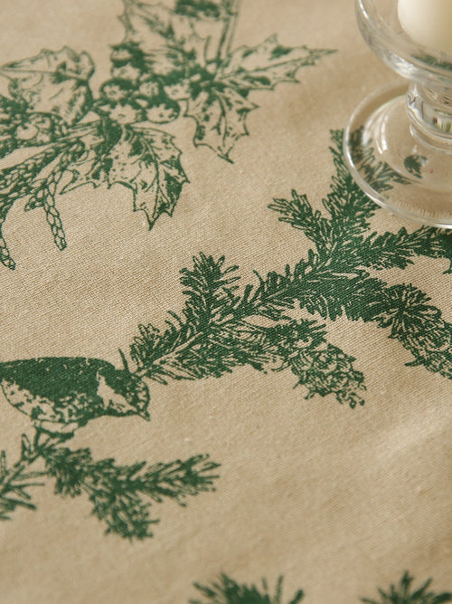 Französische Landhaus-Tischdecke aus Leinen mit Blumenmuster, Vintage-Stil, Esszimmer-Dekoration