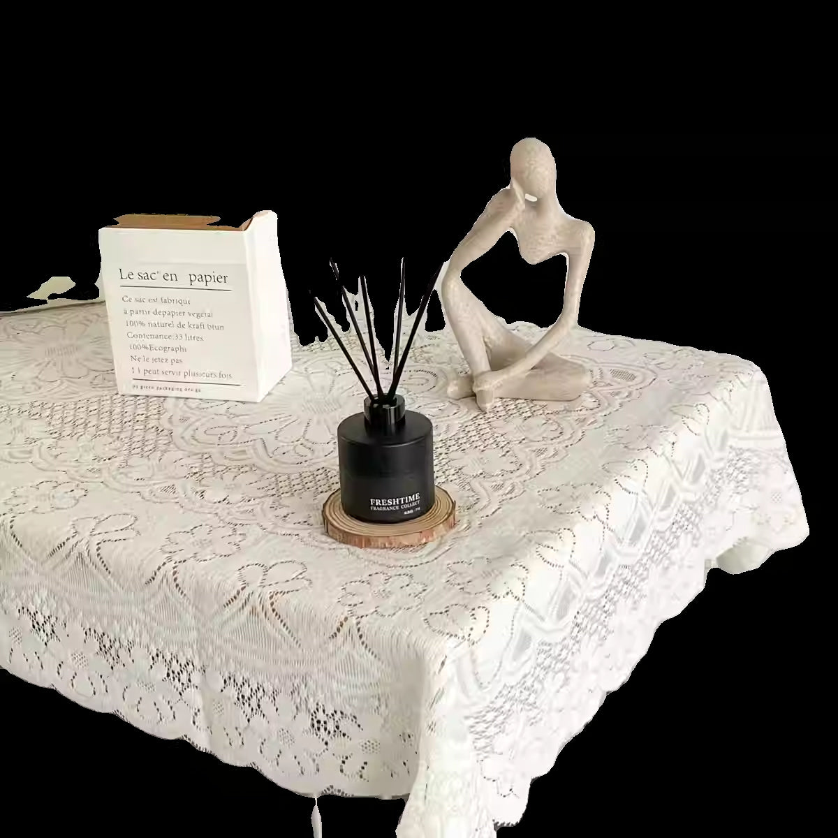 Spitzen-Vintage-Tischdecke, inspiriertes, elegantes Dekor für Esszimmer und Heim-Styling