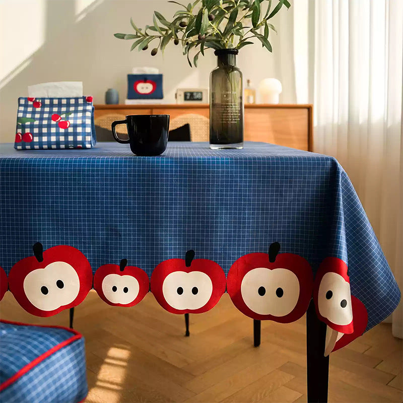 Luxuriöse karierte Tischdecke im INS-Stil, wasserabweisend, ölbeständig, moderner Esszimmerbezug