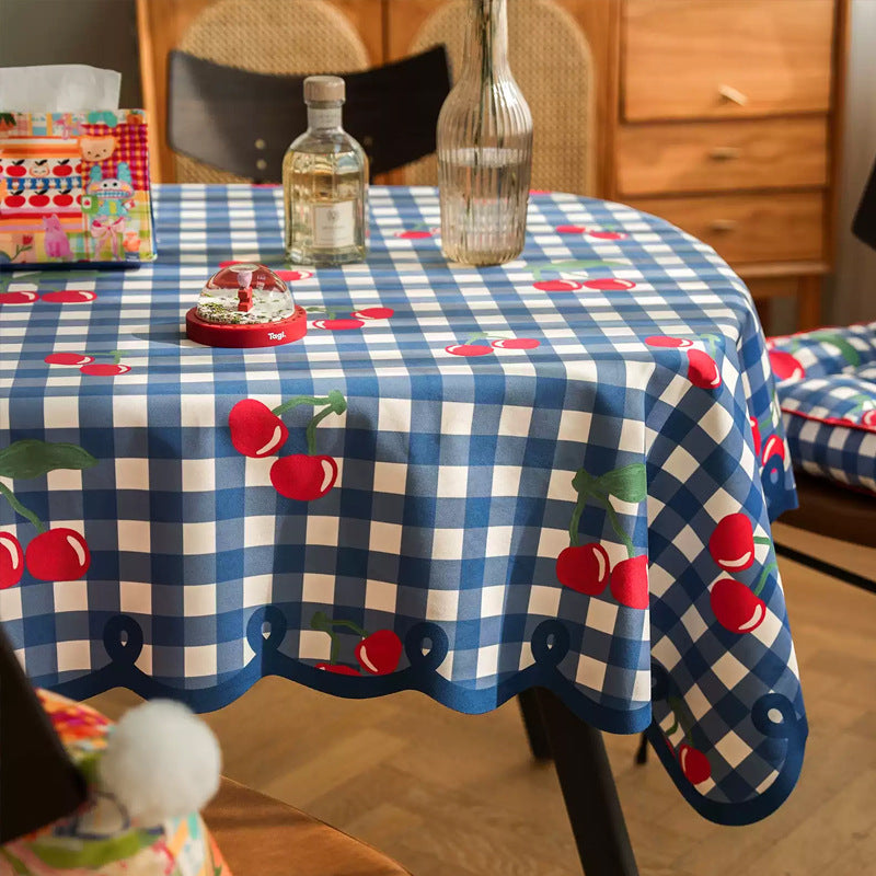 Luxuriöse karierte Tischdecke im INS-Stil, wasserabweisend, ölbeständig, moderner Esszimmerbezug
