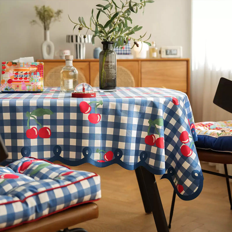 Luxuriöse karierte Tischdecke im INS-Stil, wasserabweisend, ölbeständig, moderner Esszimmerbezug