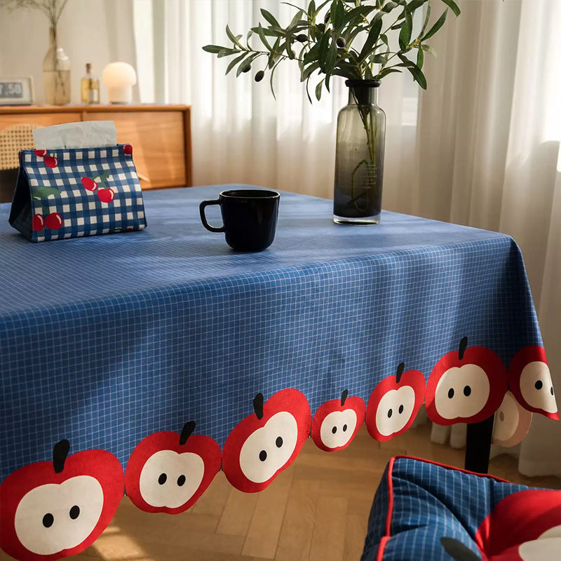 Luxuriöse karierte Tischdecke im INS-Stil, wasserabweisend, ölbeständig, moderner Esszimmerbezug