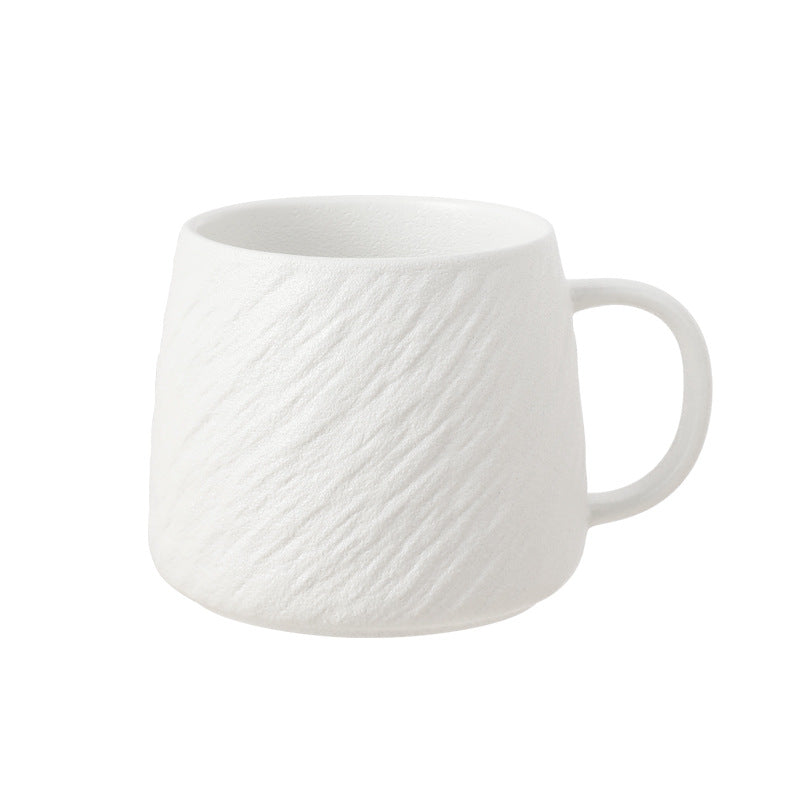 Ceramic Coffee Mug 17oz Matte Stone Texture White for Daily Use