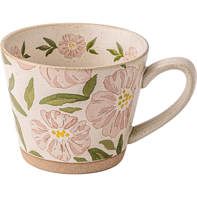 Ceramic Coffee Mug 11oz Floral Pattern Vintage Style for Daily Use