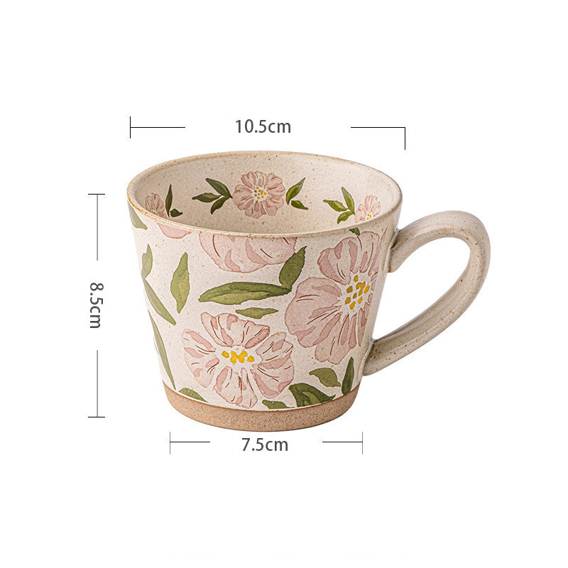 Ceramic Coffee Mug 11oz Floral Pattern Vintage Style for Daily Use