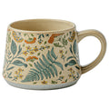 Handmade Ceramic Coffee Mug 13oz Vintage Floral Design for Daily Use